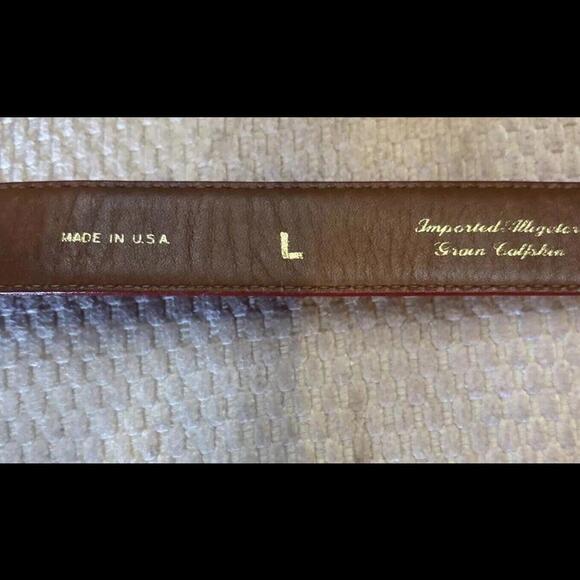 ??Hartnell Alligator Red Leather Gold Buckle 37” Long 1” Wide Sz L main image 6